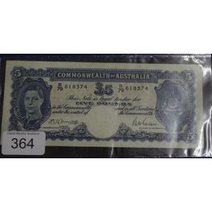 Commonwealth of Australia 5 pound bank note, signed Armitage &…