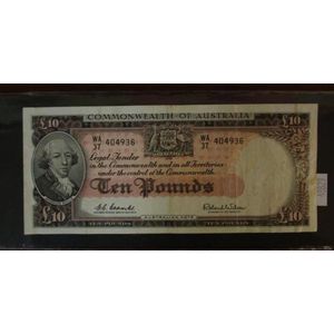 Commonwealth of Australia ten pound note, WA37 404936