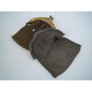 Two chain-mail coin purses, one German silver (800 standard)…