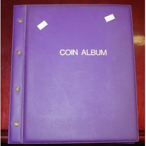 Purple coin album with Australian decimal and UK Pennies etc