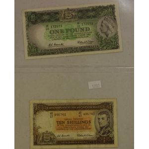 Commonwealth of Australia One Pound note together with a Ten…