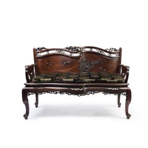 Chinoiserie Rosewood Settee, Viardot Style