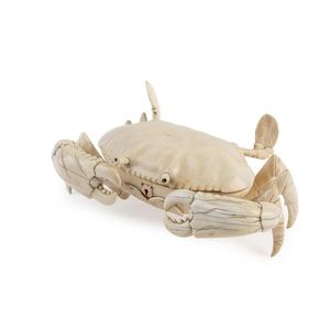 A continental ivory jewel casket in the form of a mud crab with…