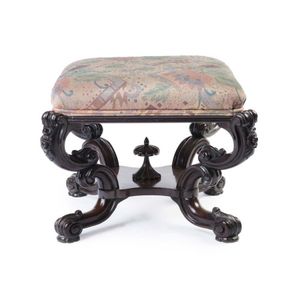 Sold at Auction: Vintage square foot stool, approx 26cm H x 31cm W