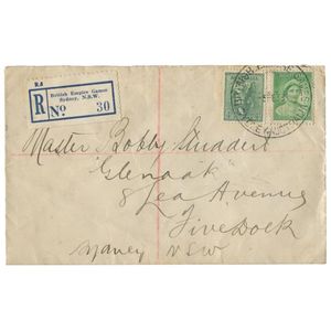 Sydney 1938: A registered cover sent from the temporary post…