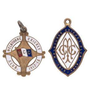 Melbourne Cricket Club, 1912-13 membership medallion, made by C.…