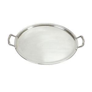 Two silver plated trays by Christofle, one oval and another…