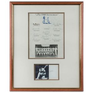 The 1948 Invincibles' a privately printed team sheet…