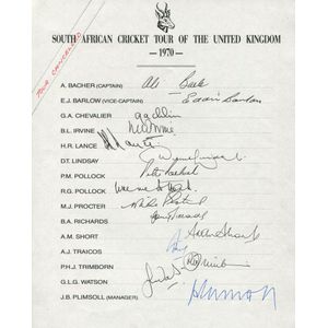 1970 South African Team to England: The tour was cancelled…