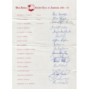 1981-82 West Indies Team: 'West Indies Cricket Tour of&hellip;