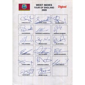 West Indies: A group of fully signed team sheets for the&hellip;