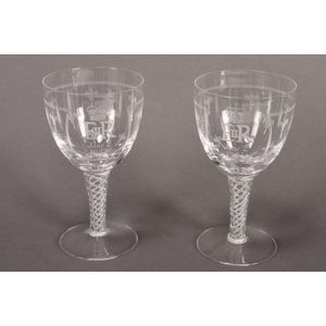 Pair of Queen Elizabeth II Coronation goblets, the bowls…