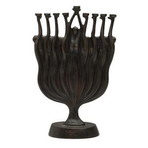 A Ruth Bloch 'Menora' signed limited edition bronze sculpture…