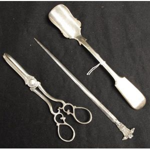 Three various silver plate serving items including Stilton…