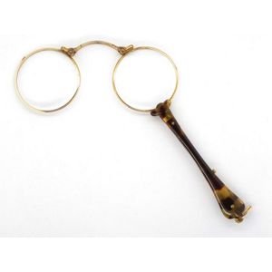 Vintage pair plated lorgnettes, nose piece with origin mark,…