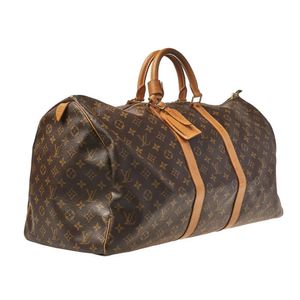 Keepall travel bag Louis Vuitton Khaki in Polyester - 32489191
