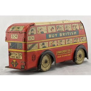 Wells Brimtoy, London England, wind up double decker London…