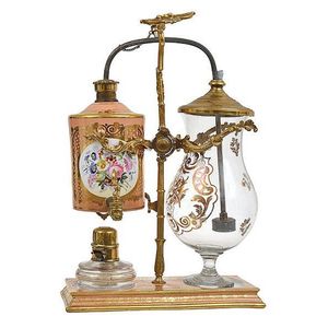 A rare French porcelain and gilt metal coffee percolator 19th…