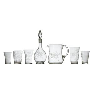 A collection of Victorian glass beakers and a lidded decanter…