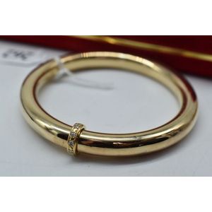 Diamond Slide Rings Diamond Ring Slides on Holly Gold Bangle - Bracelets/Bangles - Jewellery