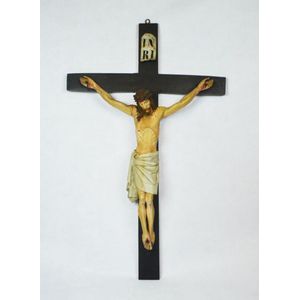 A carved and painted early 19th century Continental Corpus…