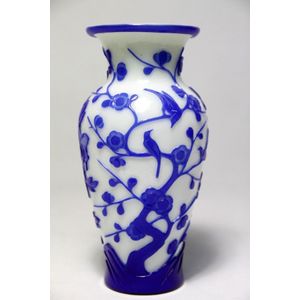 Sapphire Peking Glass Vase, Qing Dynasty - Zother - Oriental