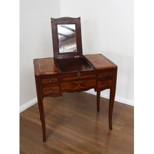 Louis Philippe Style French Dressing Table with Mirror and Drawers
