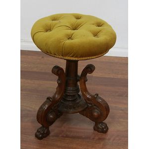 stool mechanism screw walnut piano victorian early enlarge