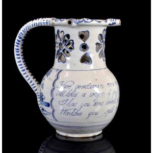 A Victorian novelty drinking puzzle jug mid 19th century,…