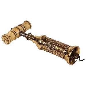 Brass and bone corkscrew decorated with Gothic design. Extended…