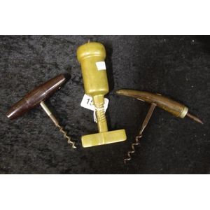Three vintage cork screws, including H.R. Hobson (Melbourne)…