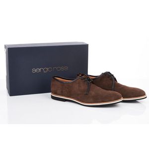 Rossi Brown Stamped Leather Half Shoe