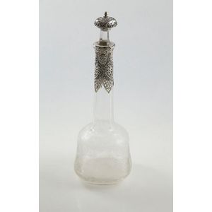 Late 19th century European .800 silver mounted decanter of…