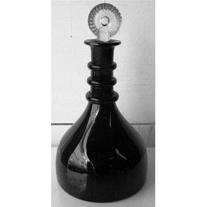 A Georgian large amethyst colour three ring decanter with…