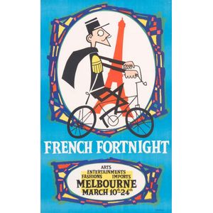c1956 poster, 'French Fortnight, Arts, Entertainment, Fashions,…