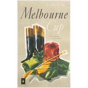 1950s Melbourne Cup Poster, 'See you at the Melbourne Cup,…