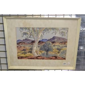 Keith Namatjira 'Central Australian Landscape' watercolour,…