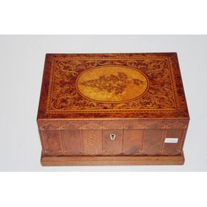 Early inlay decorated jewel casket inlaid decoration to lid and…