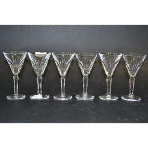 Set of six Waterford Crystal liqueur glasses 'Shoela'