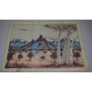 Maurice Namatjira, (1938-1977), untitled, watercolour. outback…
