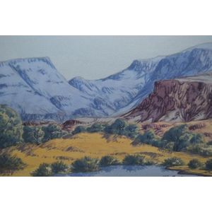 Keith Namatjira 'Mount Hermannsburg James Range' watercolour,…