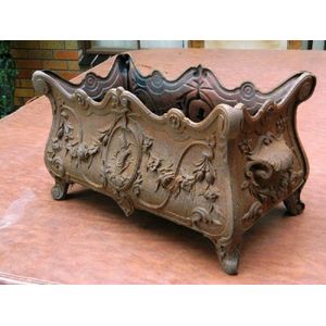 A Victorian cast iron planter box. 29 cm high, 51 cm wide, 28…