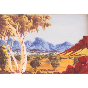 Keith Namatjira (1938-1977), Hermannburg school watercolour,…