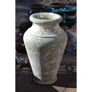 Large Baluster form garden urn, distressed painted finish, 70…