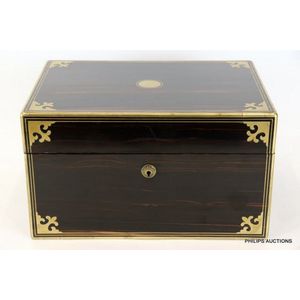 A fine Victorian coromandel vanity, jewellery and stationery…