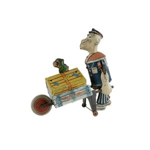 'Popeye Express', lithographed tin and clockwork toy by Marx.…