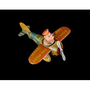 'Popeye the Pilot', lithographed tin and clockwork toy, by Marx.…