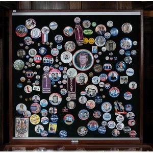 Collection of U.S. Presidential Election pins and badges. Both…