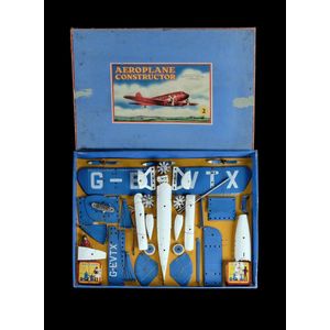 Meccano Constructor aircraft No.2. Blue and white painted…