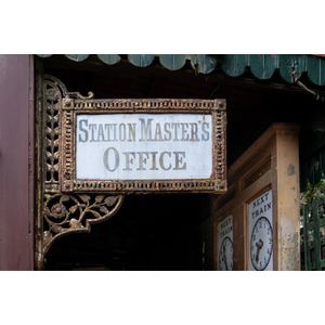 NSW Railways cast iron station sign. Early c.1870, ornate cast…